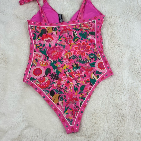 Beach Riot Pink and Green One Piece Swimsuit with Ruffle Details - Picture 8 of 12